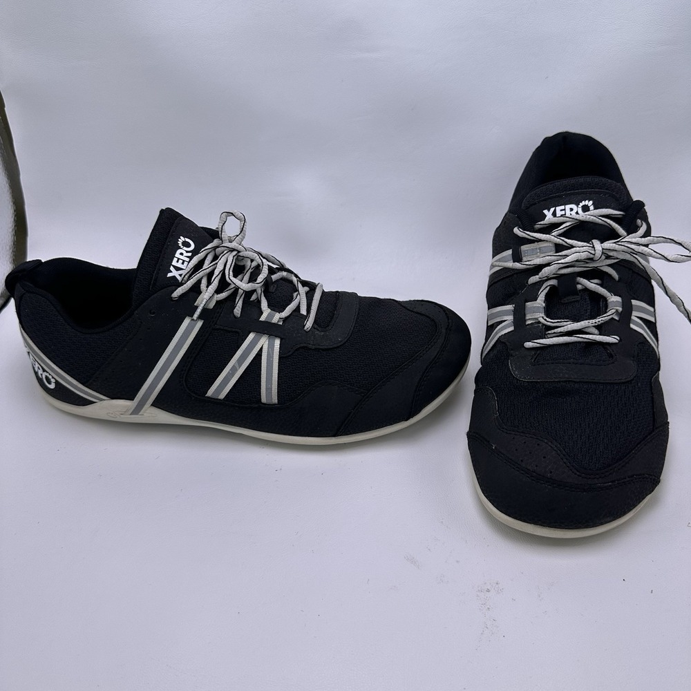 Xero Prio Mens Size 10.5 Black White Barefoot Minimalist Running Shoes Sneakers